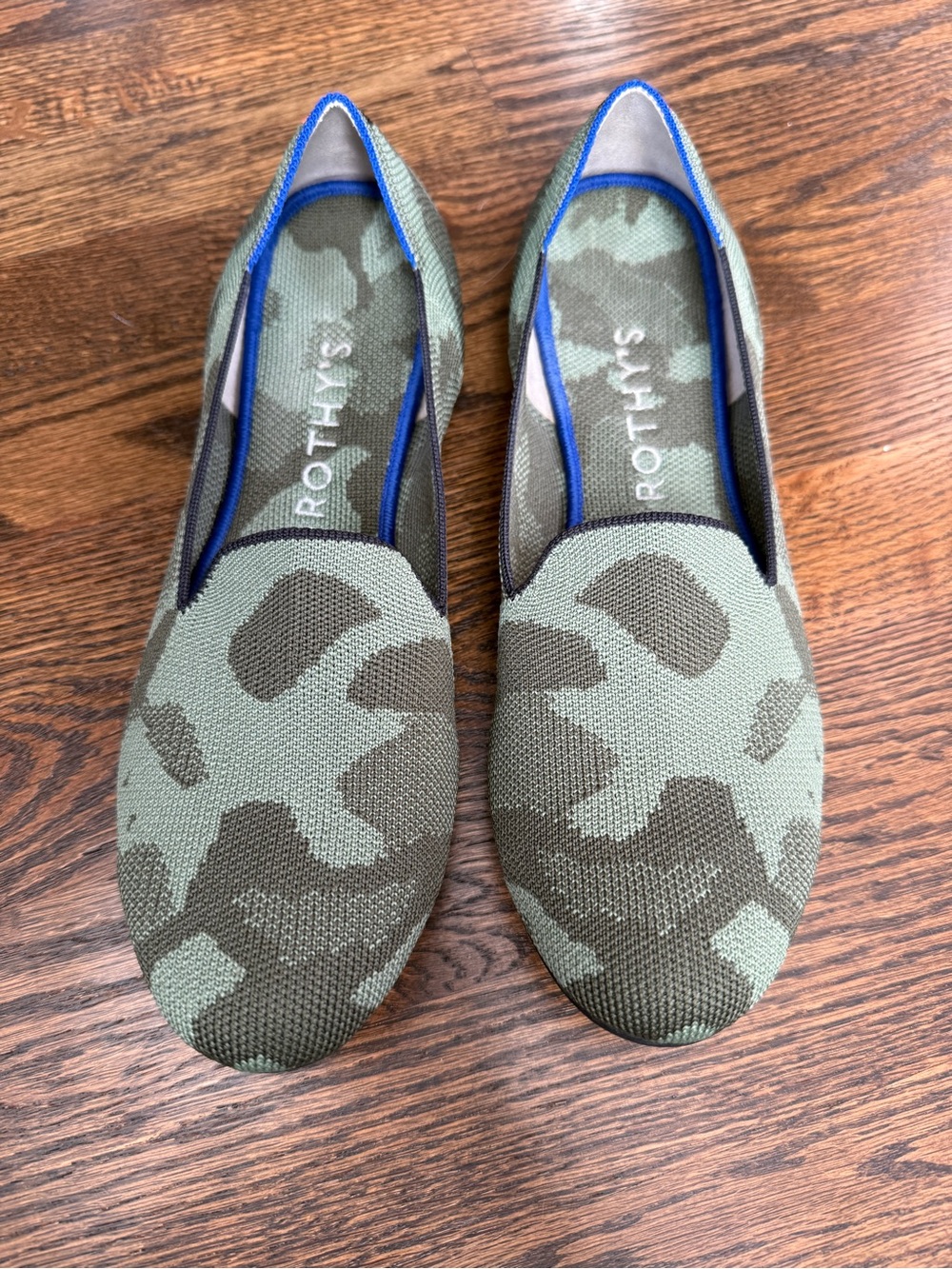 Rothy's Camo Slip-On Loafers in Olive Green
